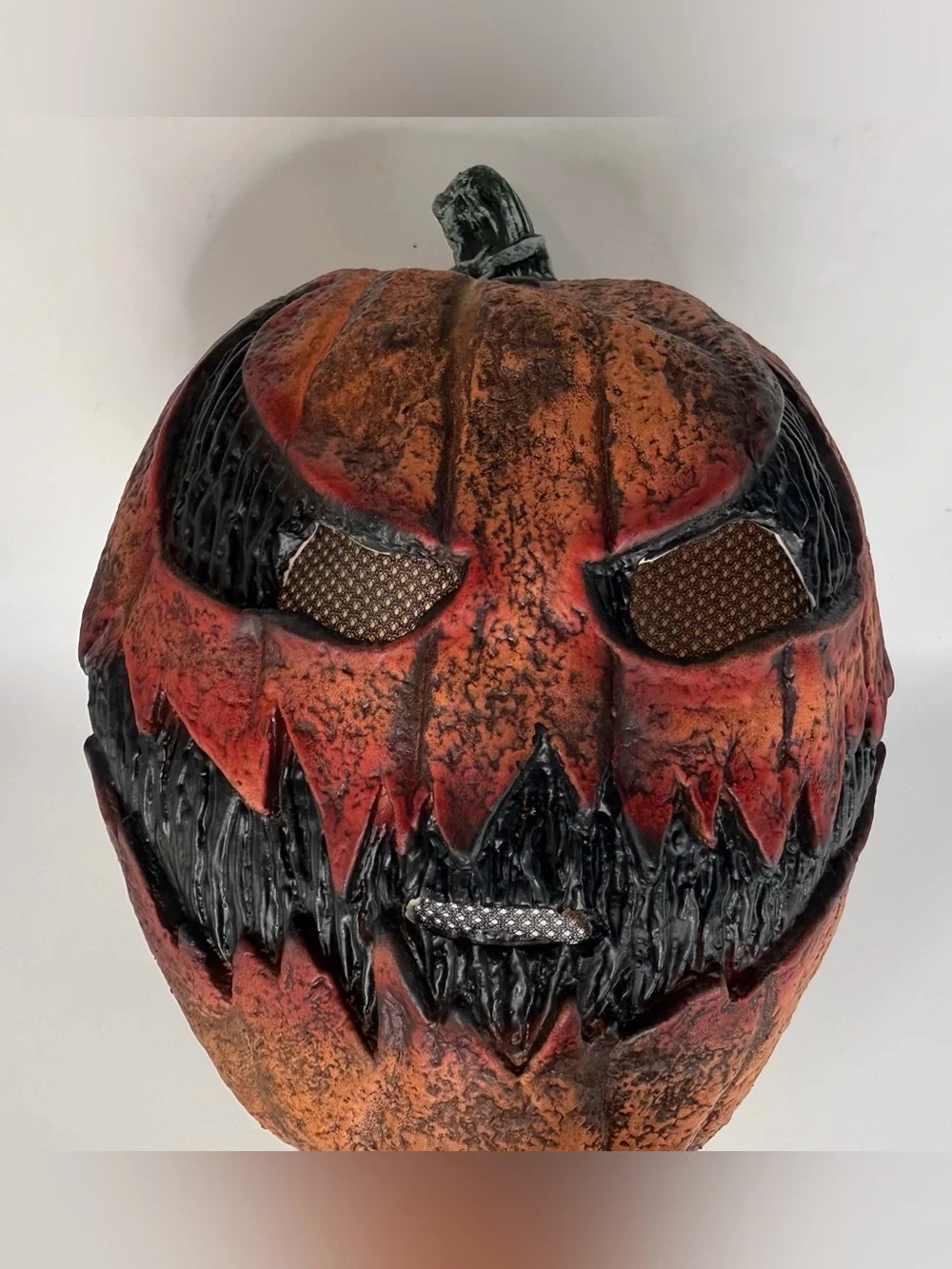 Evil Pumpkin Full Head Mask Scary Jack O Lantern Halloween Horror Costume